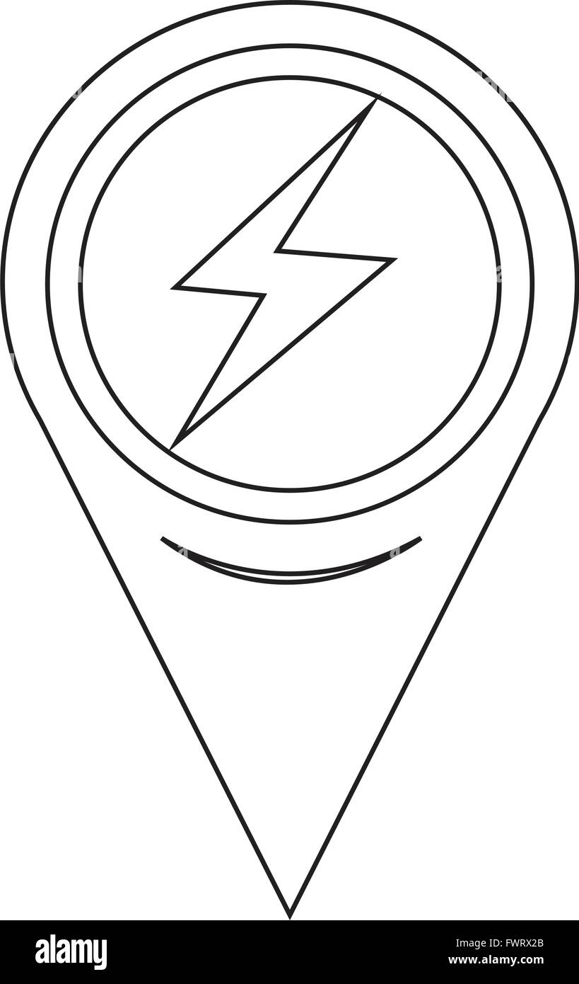 Map Pointer Lightning Icon Stock Vector Image & Art - Alamy