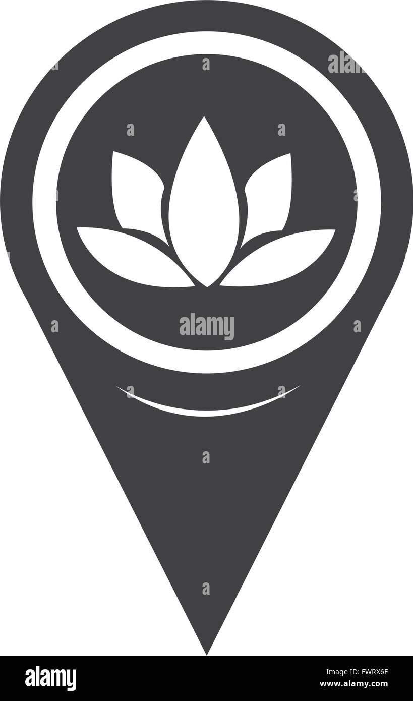 Map Pointer Lotus Icon Stock Vector Image & Art - Alamy