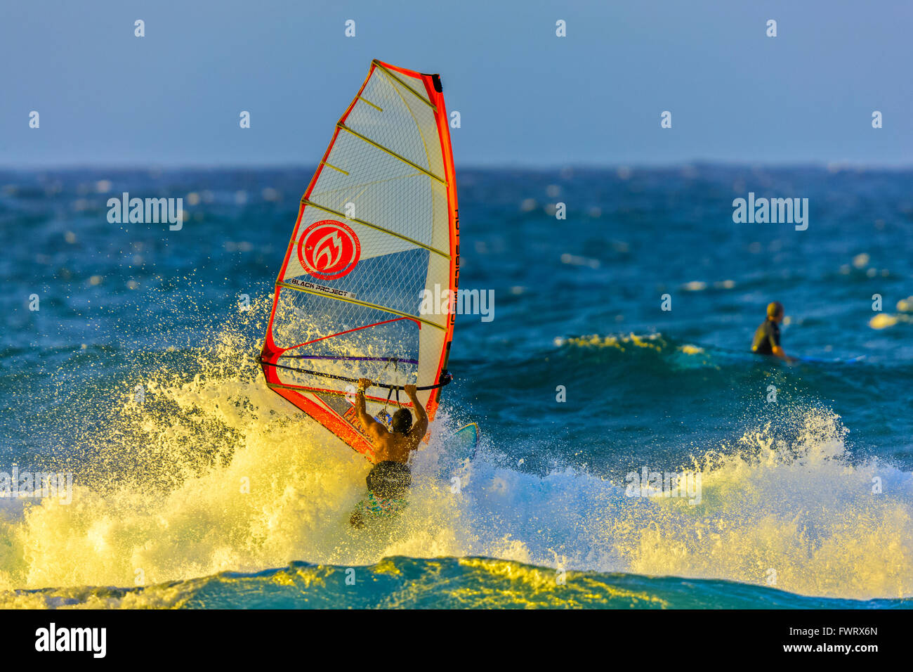 Windsurfing at Ho'okipa Beach, Maui Stock Photo Alamy