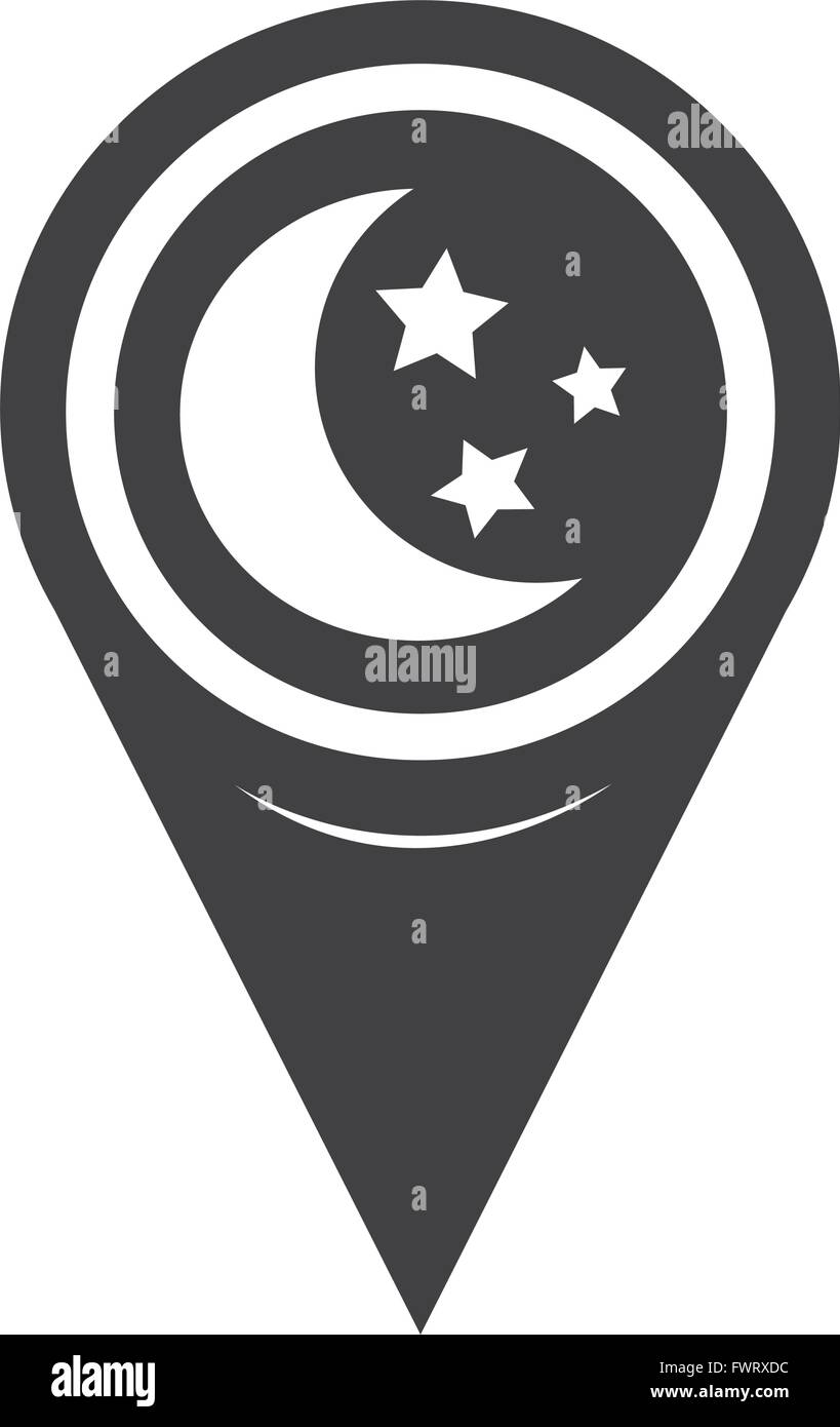Map Pointer Moon Star Icon Stock Vector Image & Art - Alamy