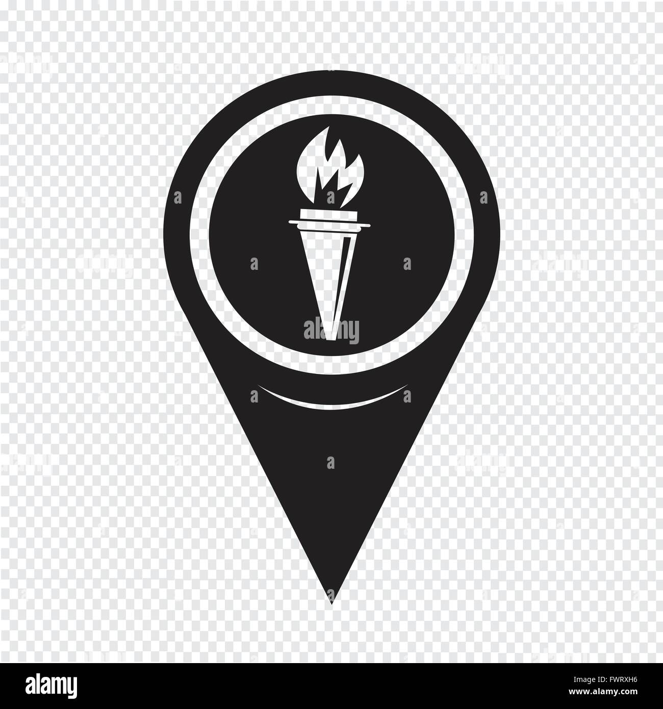 Map Pointer Torch Icon Stock Vector Image & Art - Alamy