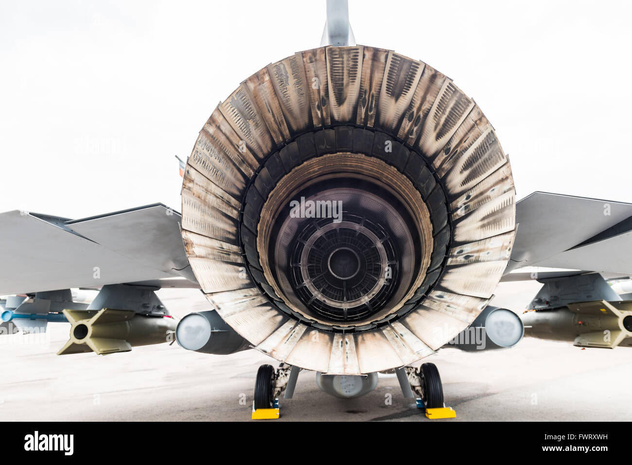 F-16 aircraft Jet Engine Stock Photo