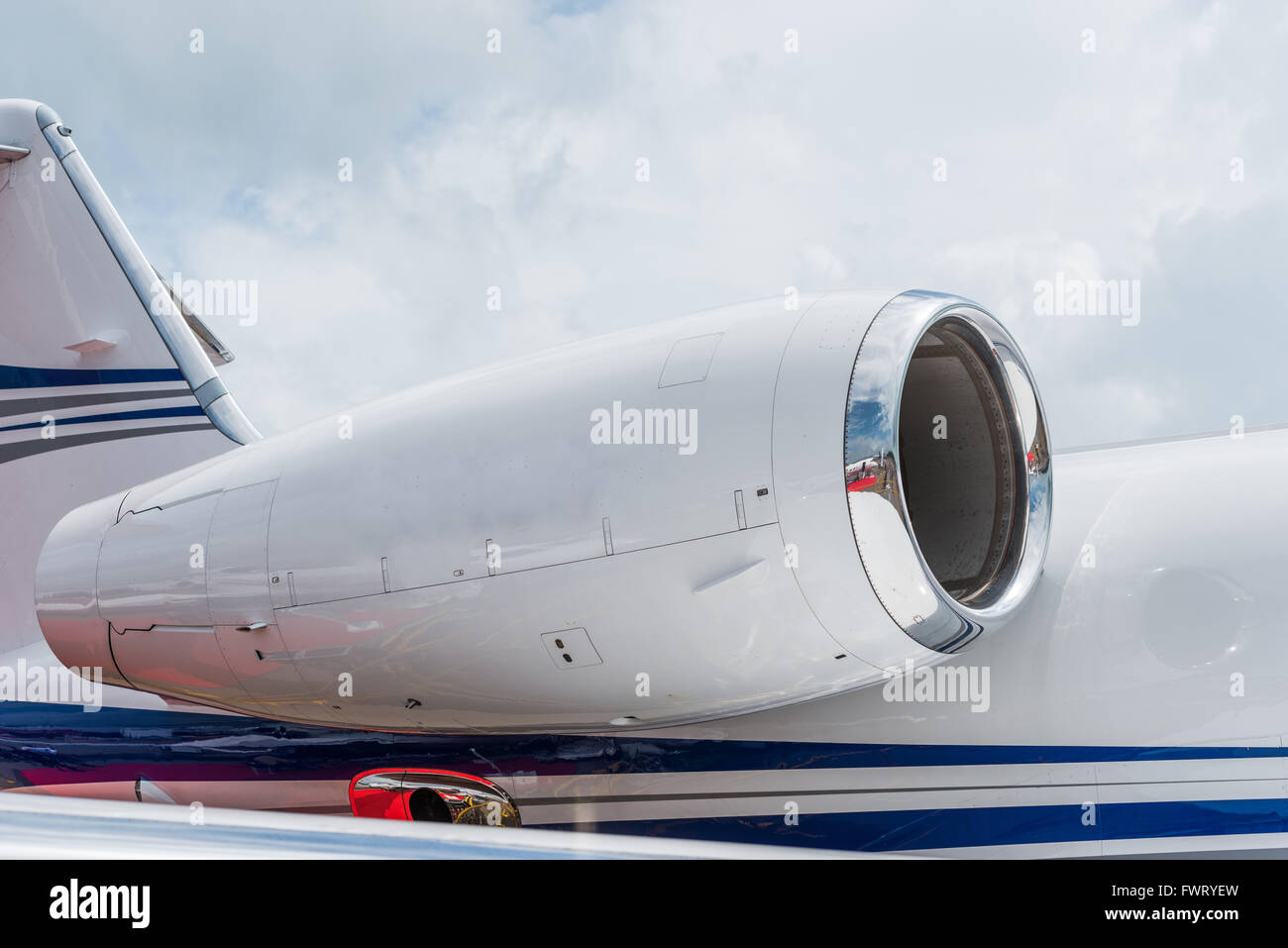 Private aircraft partial detail on display at Singapore Airshow 2016 Stock Photo