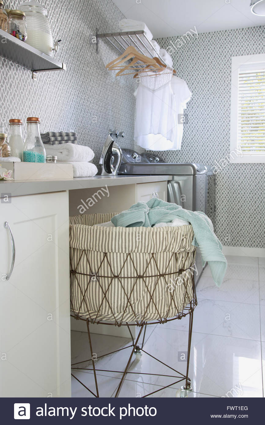 Laundry room in contemporary home Stock Photo
