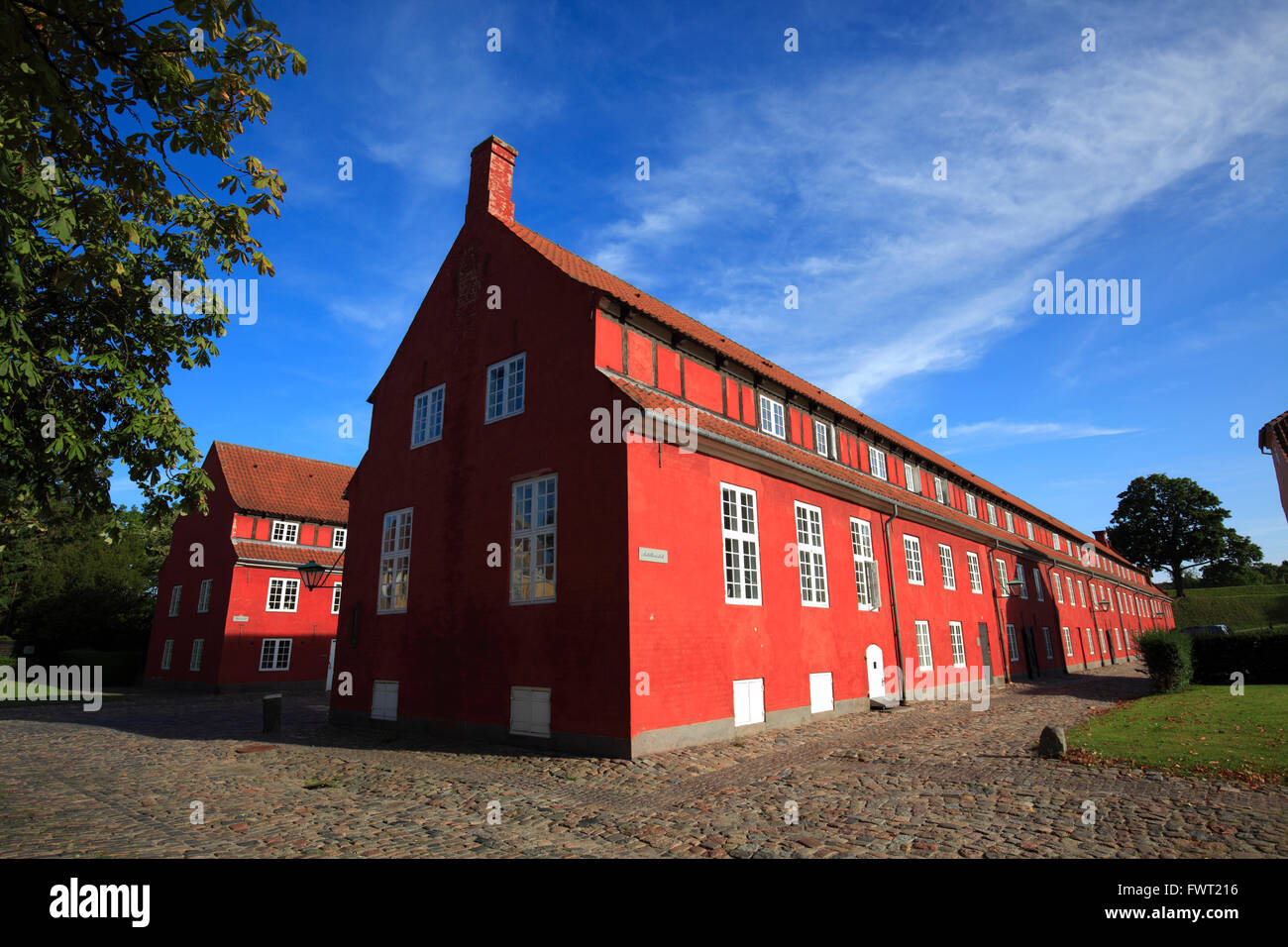 Red building at Kastellet, Copenhagen, Denmark Stock Photo