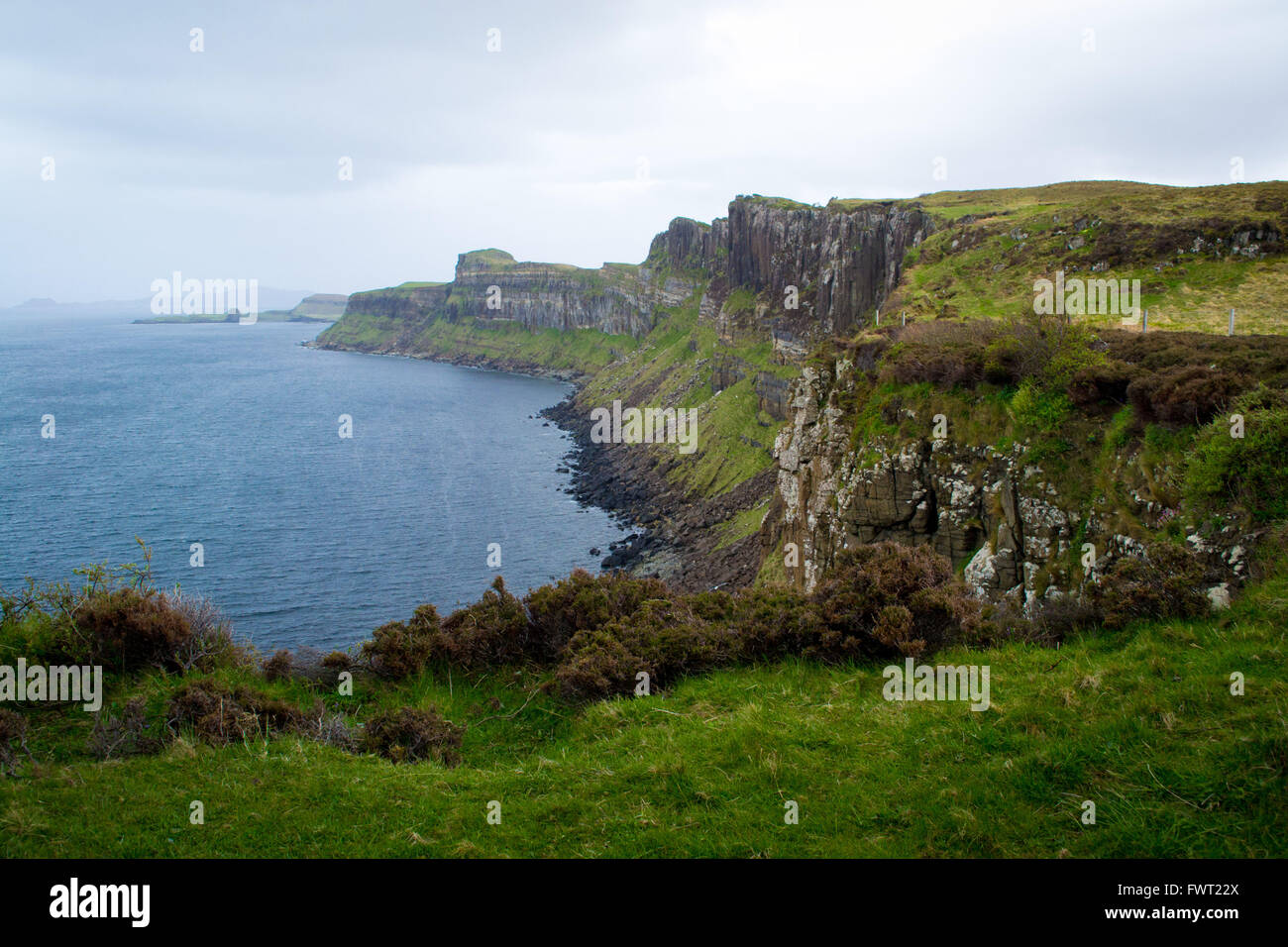 Kilt Rock viewpoint on the Isle of Skye in Scotland. Stock Photo