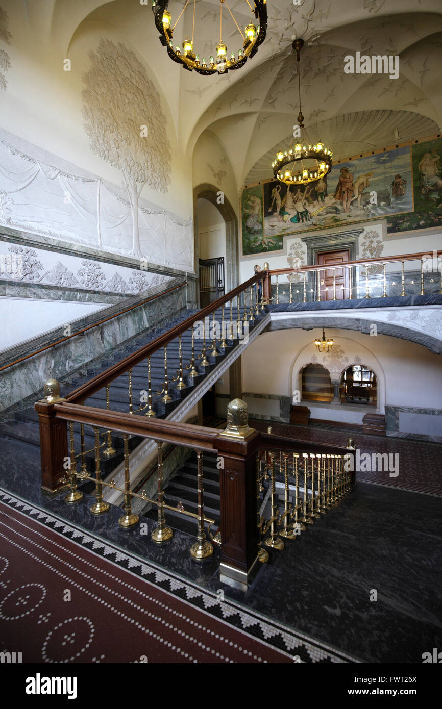 Interior of Copenhagen City Hall, Denmark Stock Photo