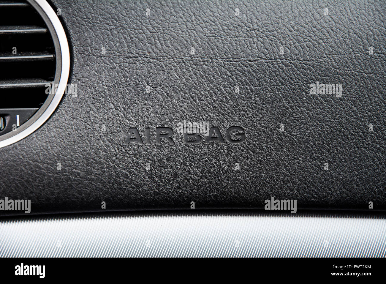 A close up of the words 'Air Bag', taken in an Alfa 159. Stock Photo