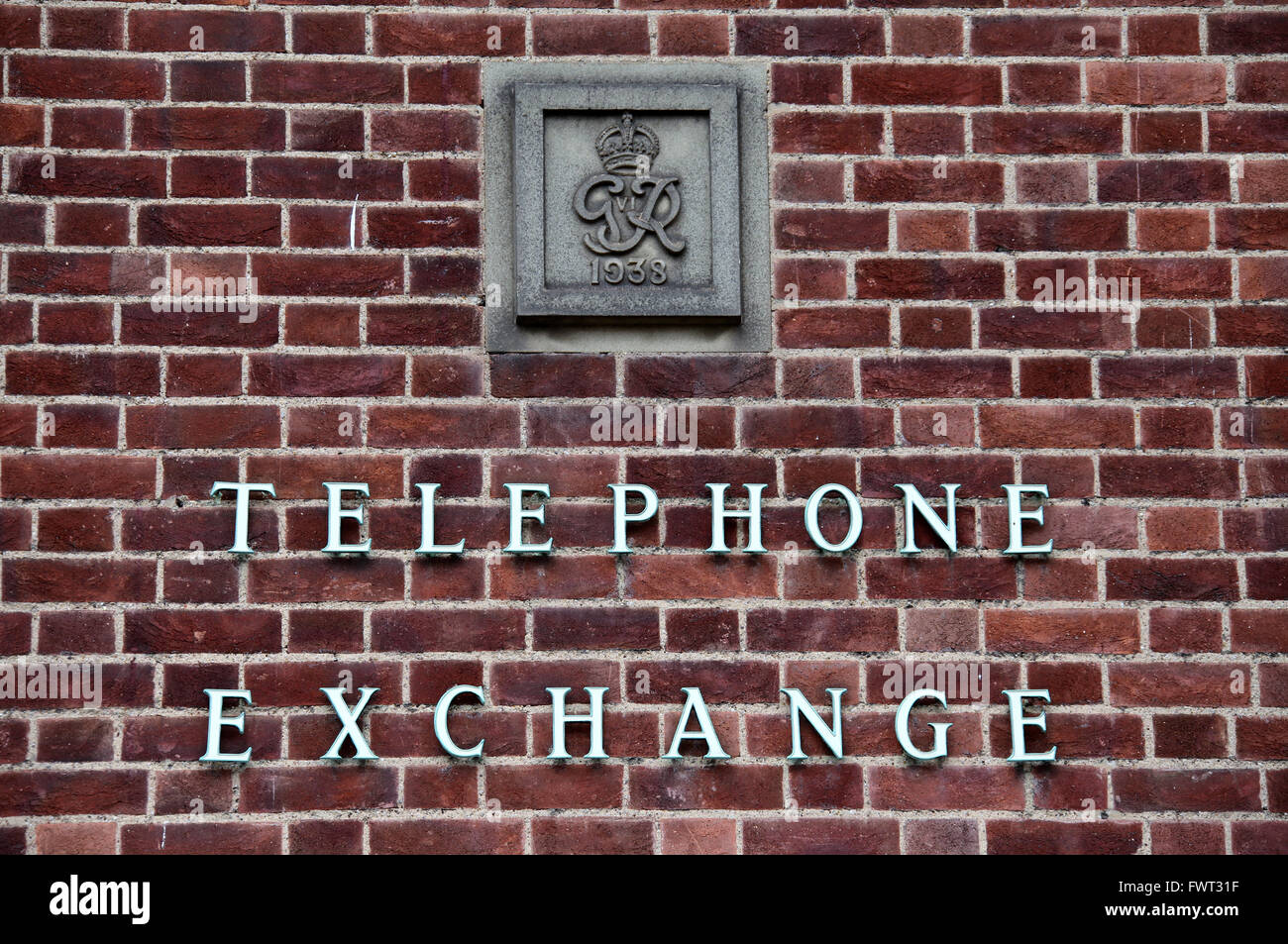 Telephone Exchange building at Lichfield in Staffordshire dated 1938 Stock Photo