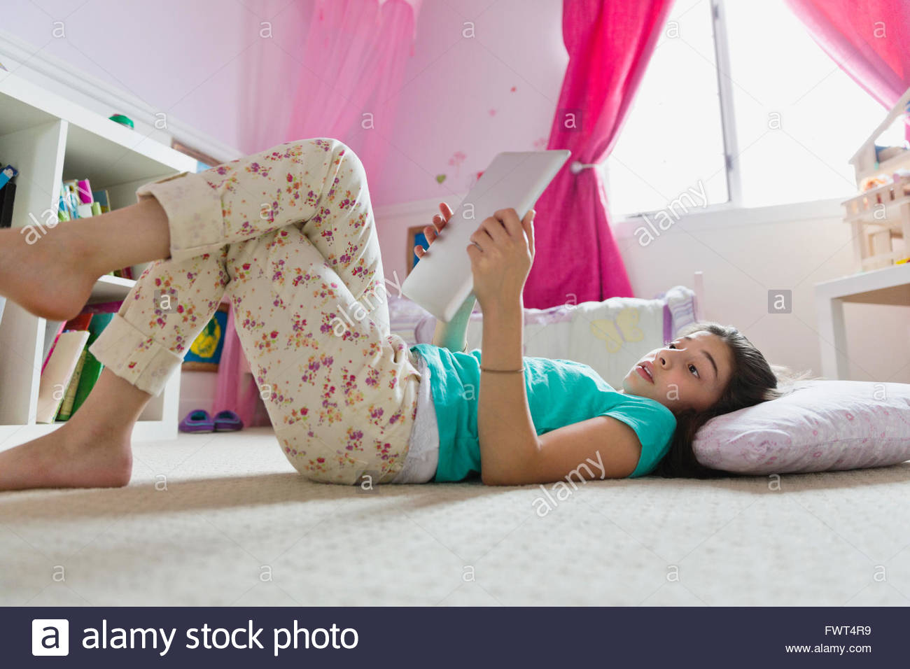 Little Girl Lying Floor