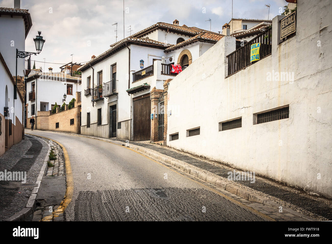 Cuesta del Chapiz street, Granada city, Andalusia, Spain Stock Photo