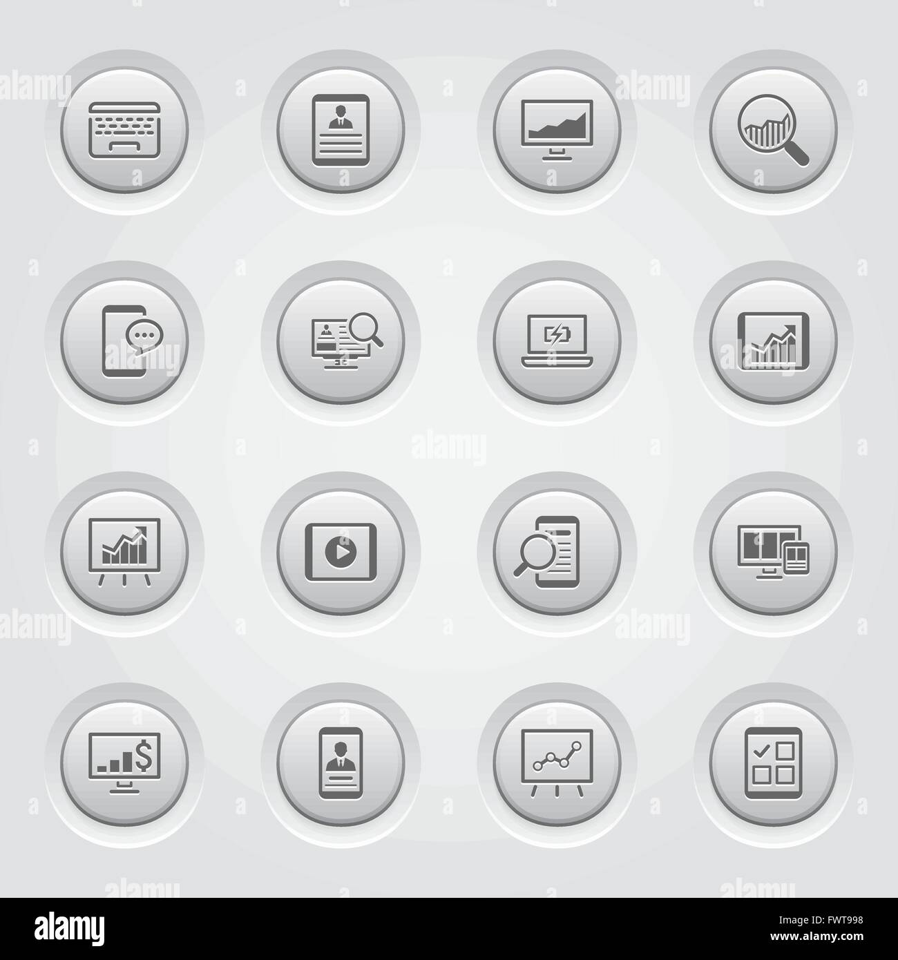 Grey Button Design Icon Set Stock Vector Image & Art - Alamy