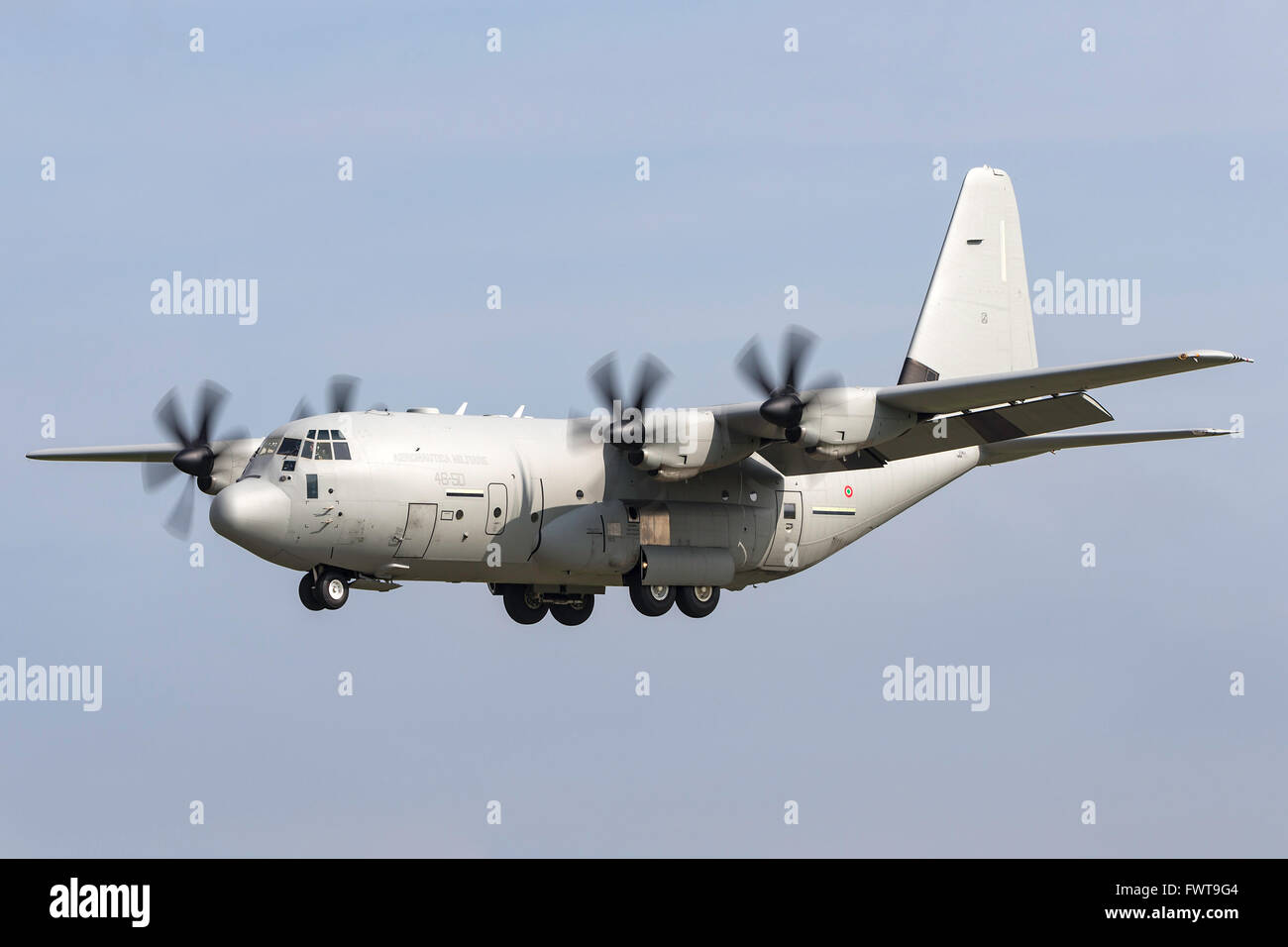 Italian Air Force (Aeronautica Militare Italiana) Lockheed Martin C-130J Hercules military transport aircraft MM62185 Stock Photo
