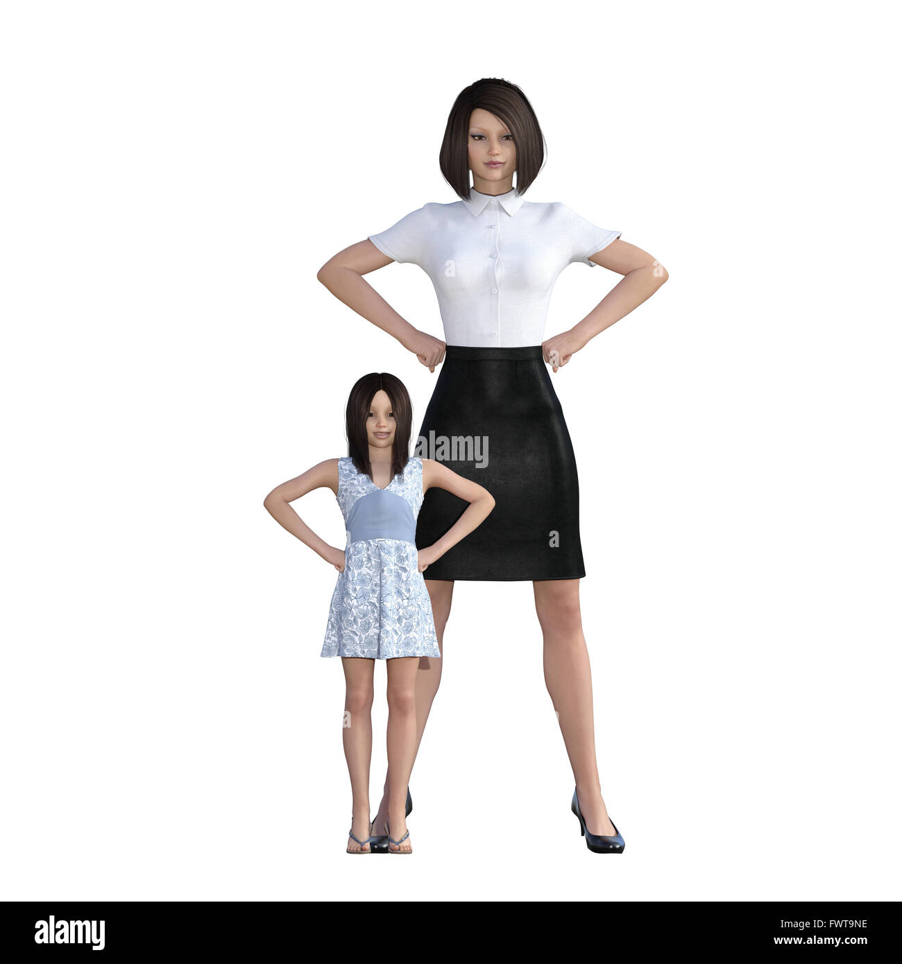 Mother Daughter Interaction of Proud Mom as an Illustration Concept Stock Photo