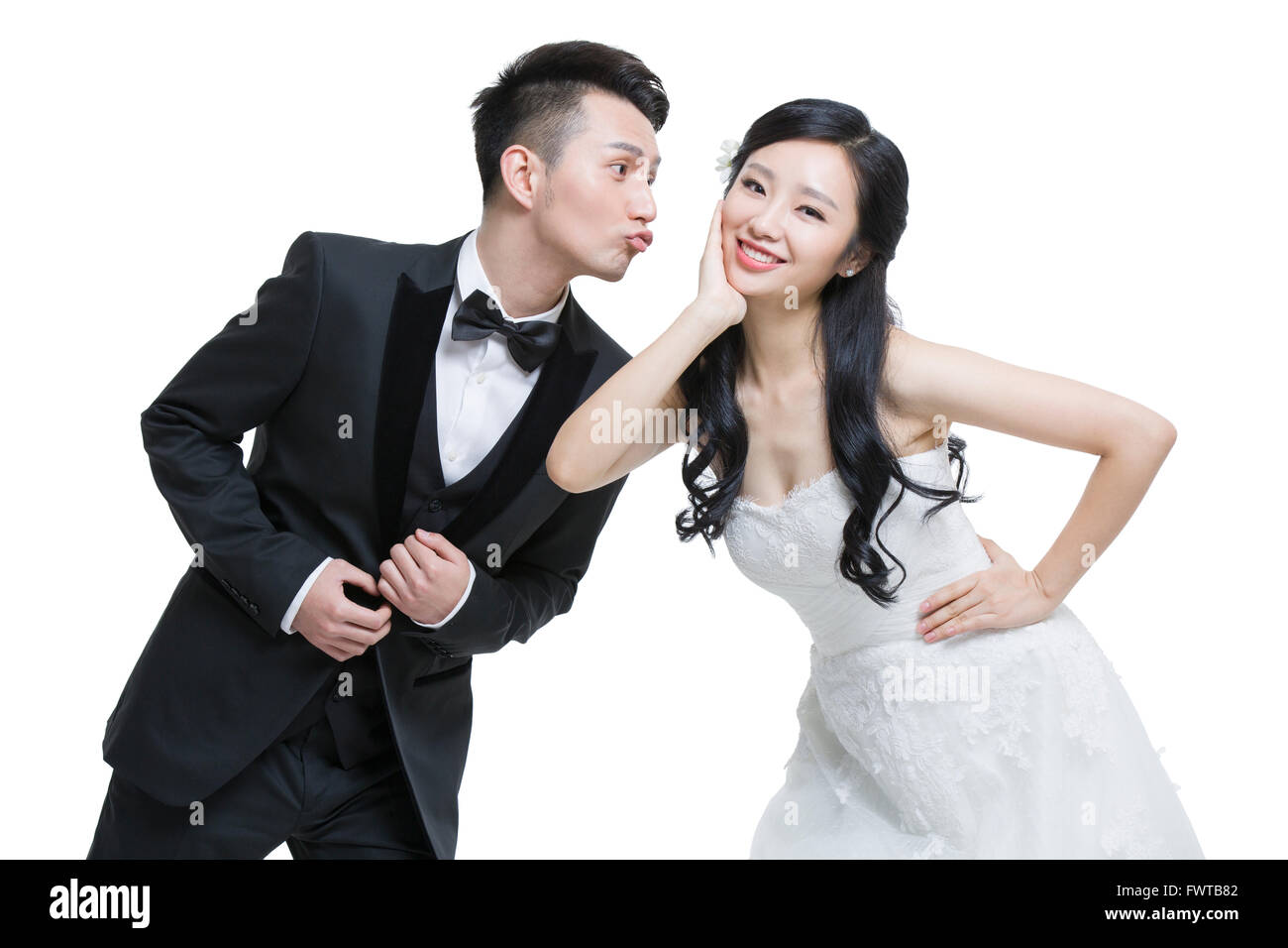Happy bride and groom Stock Photo - Alamy