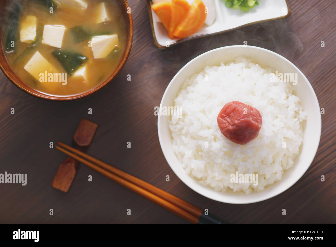 Rice and umeboshi Stock Photo - Alamy
