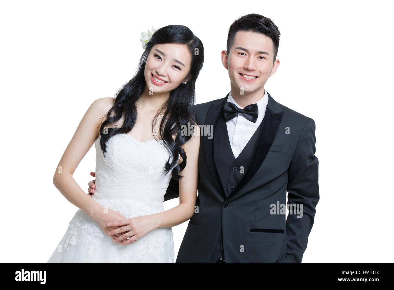 Happy bride and groom Stock Photo - Alamy