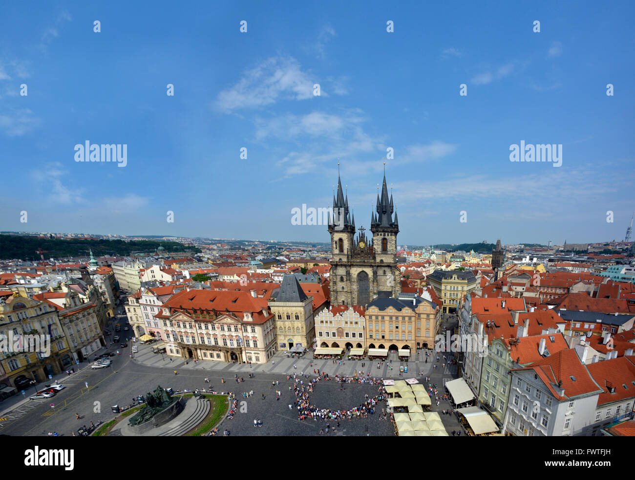 high resolution panorama of Prague Square Stock Photo