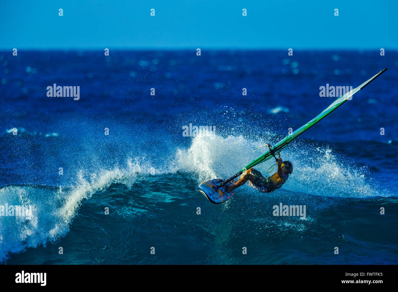windsurfing in Maui Stock Photo Alamy