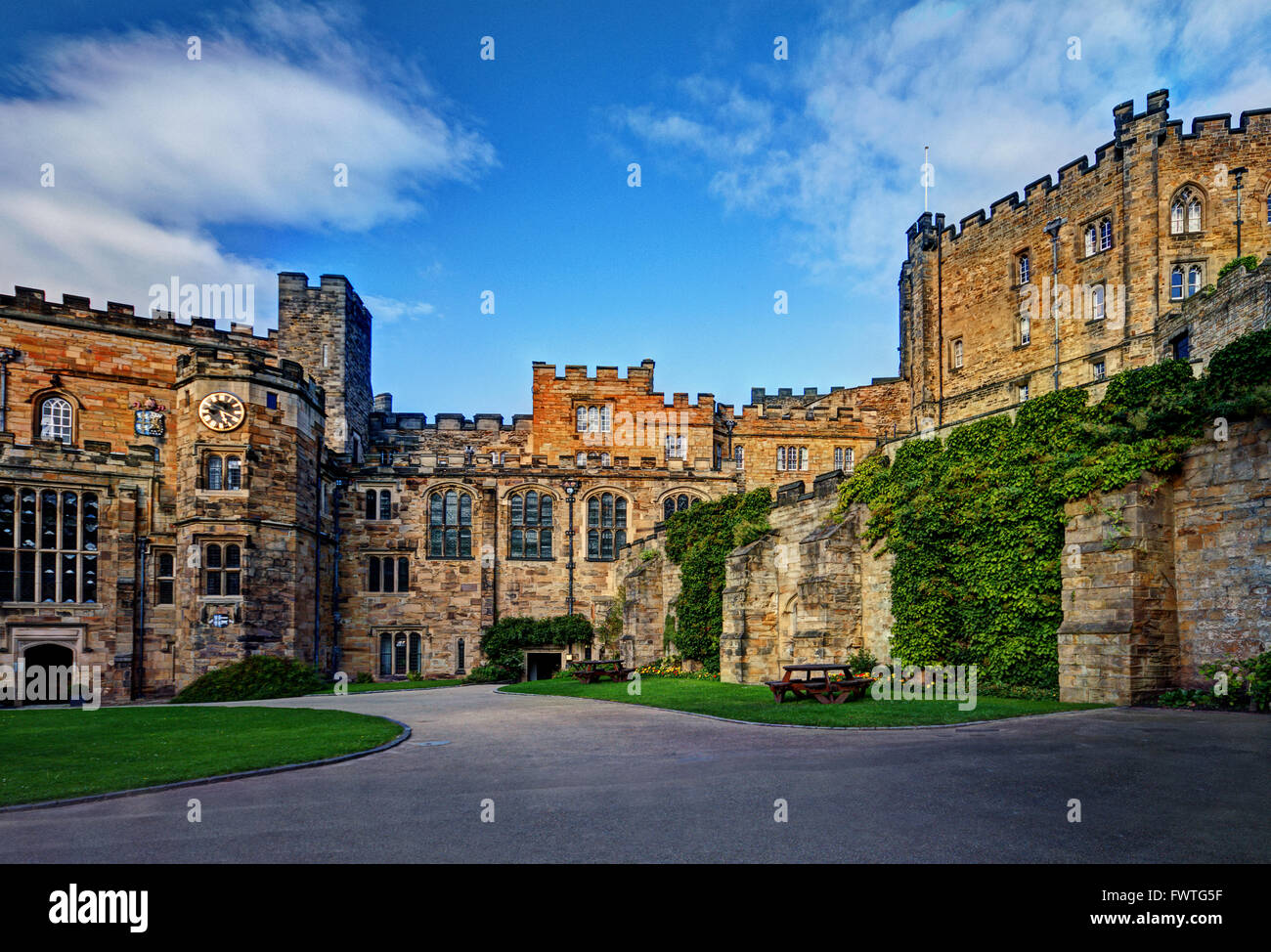 Durham Castle, viewed from the main entrance Stock Photo