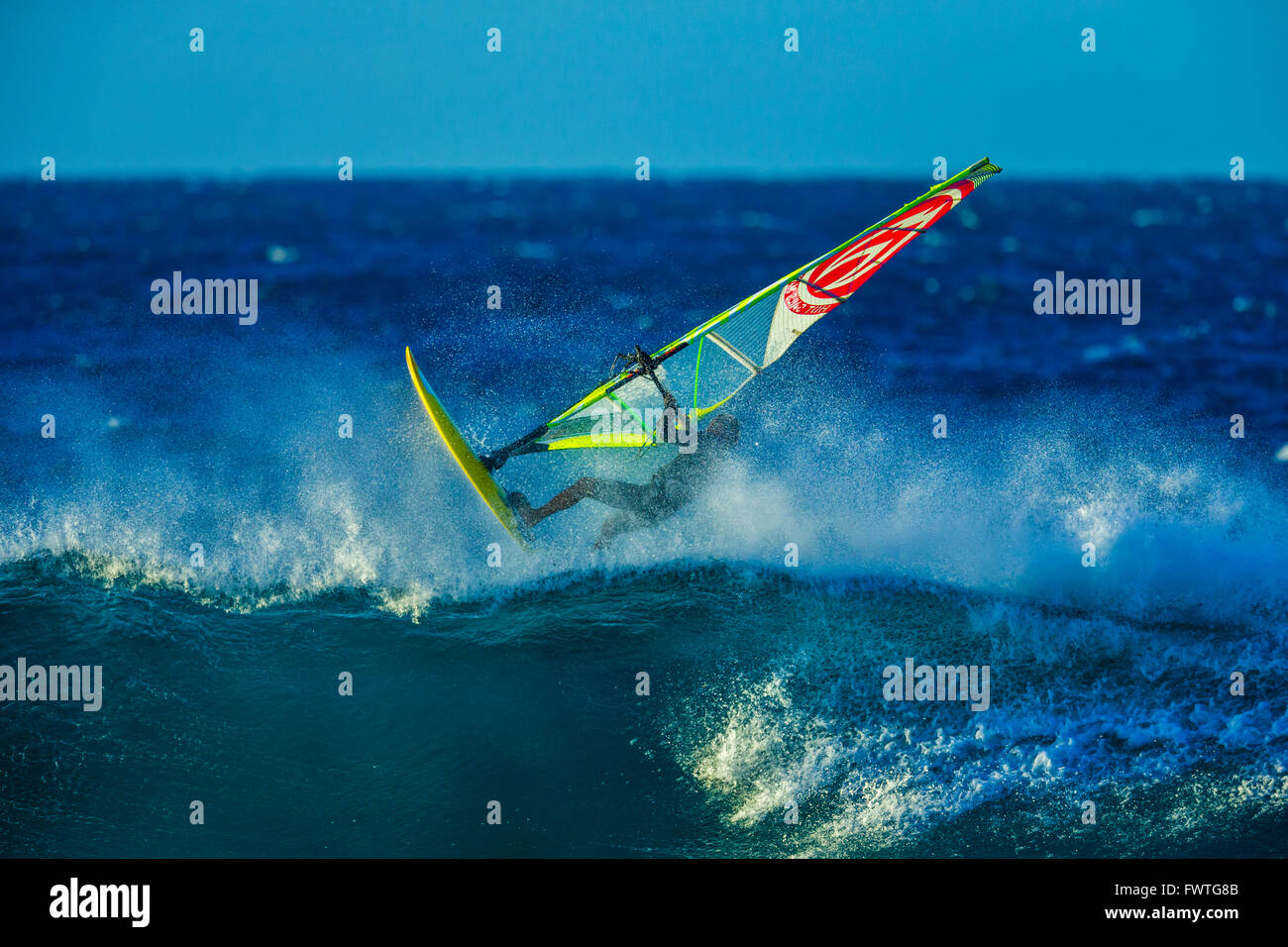 windsurfing Maui Stock Photo Alamy