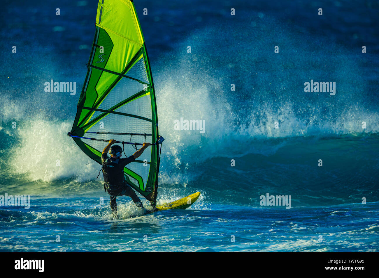 windsurfing Maui Stock Photo Alamy