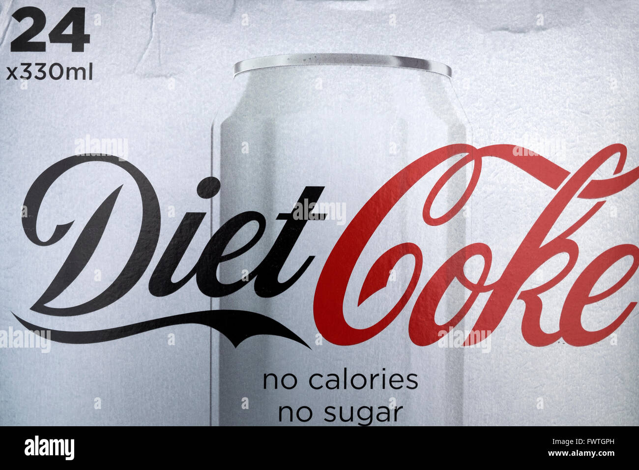 24 330ml cans of Diet Coke box Stock Photo