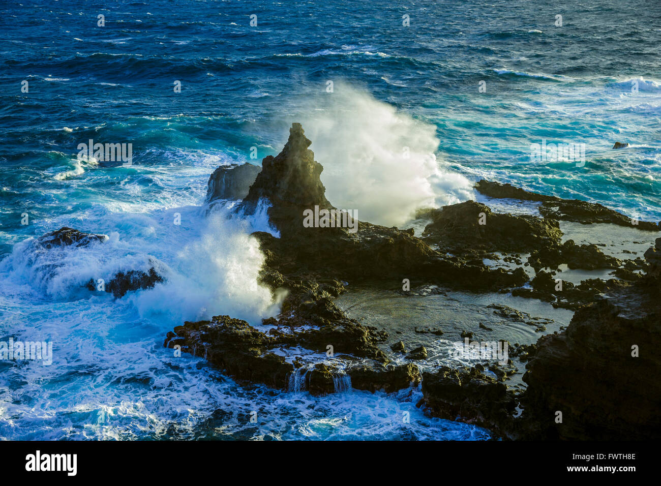 waves on North Maui coast Stock Photo