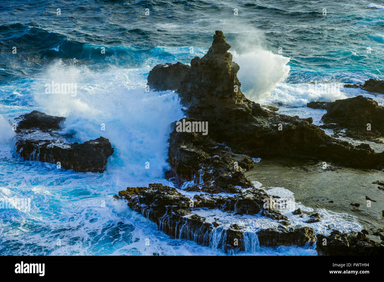 waves on North Maui coast Stock Photo
