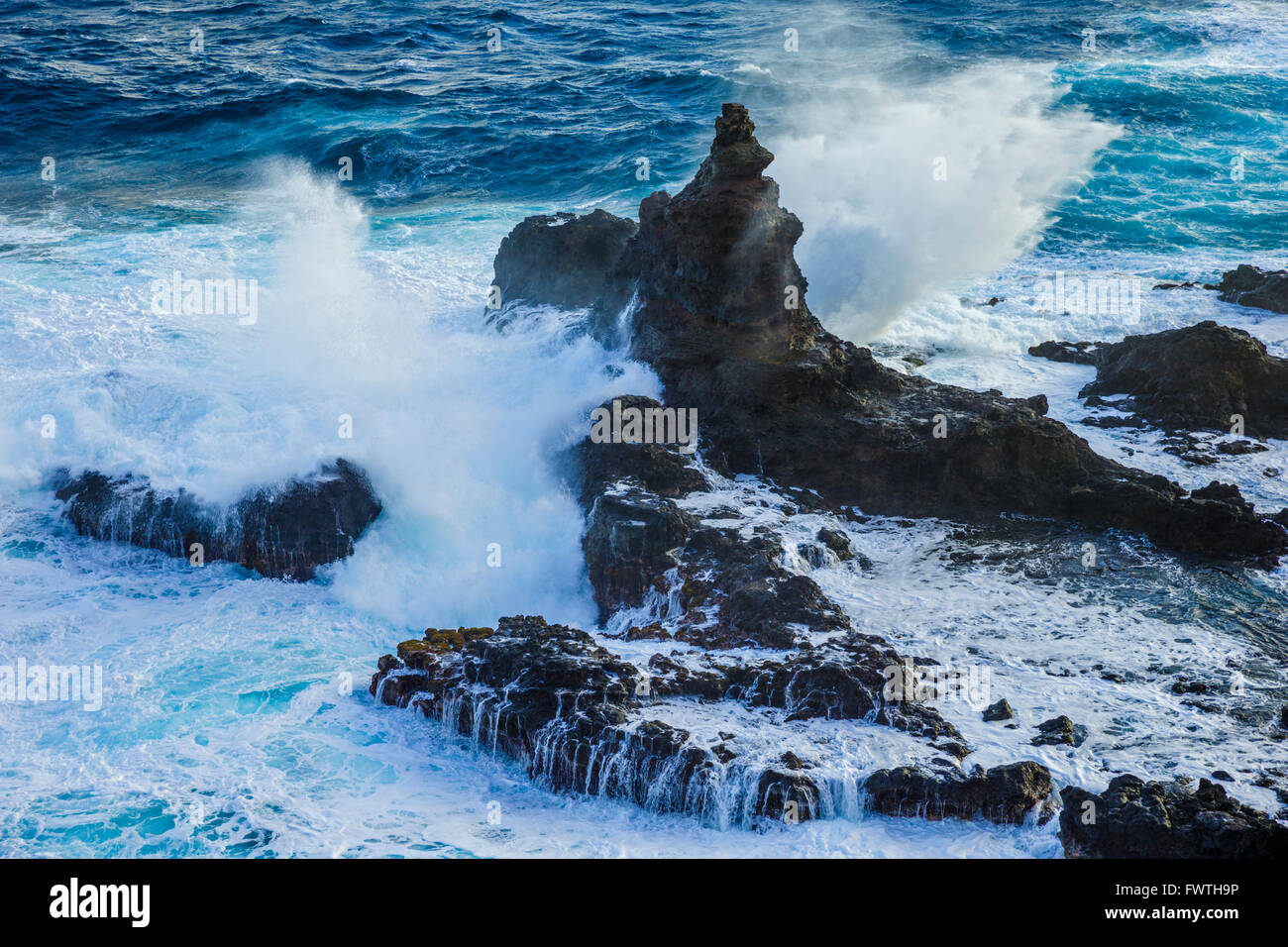 waves on North Maui coast Stock Photo