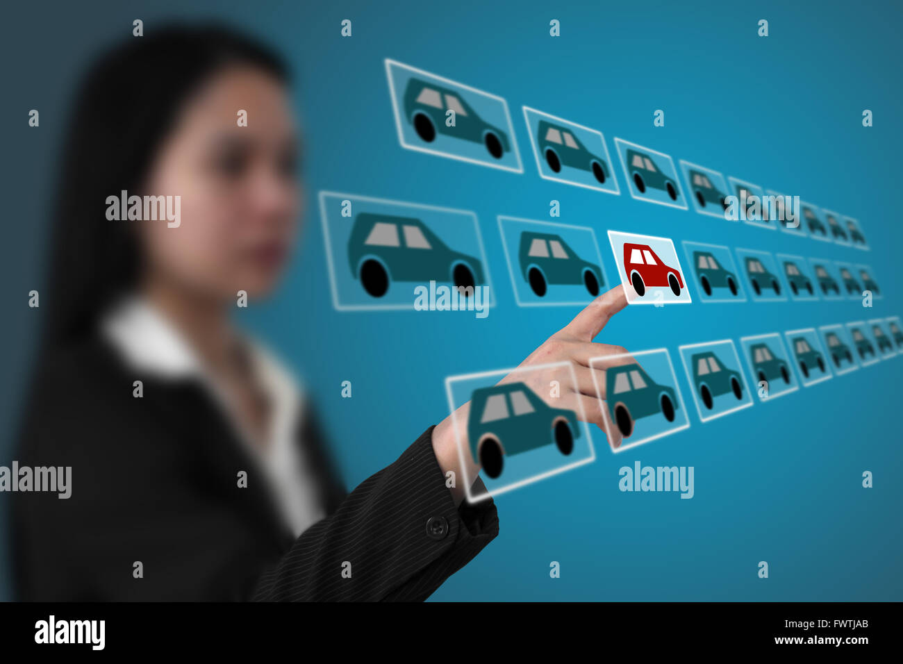 Buying Car from eletronic showroom touch screen for concept