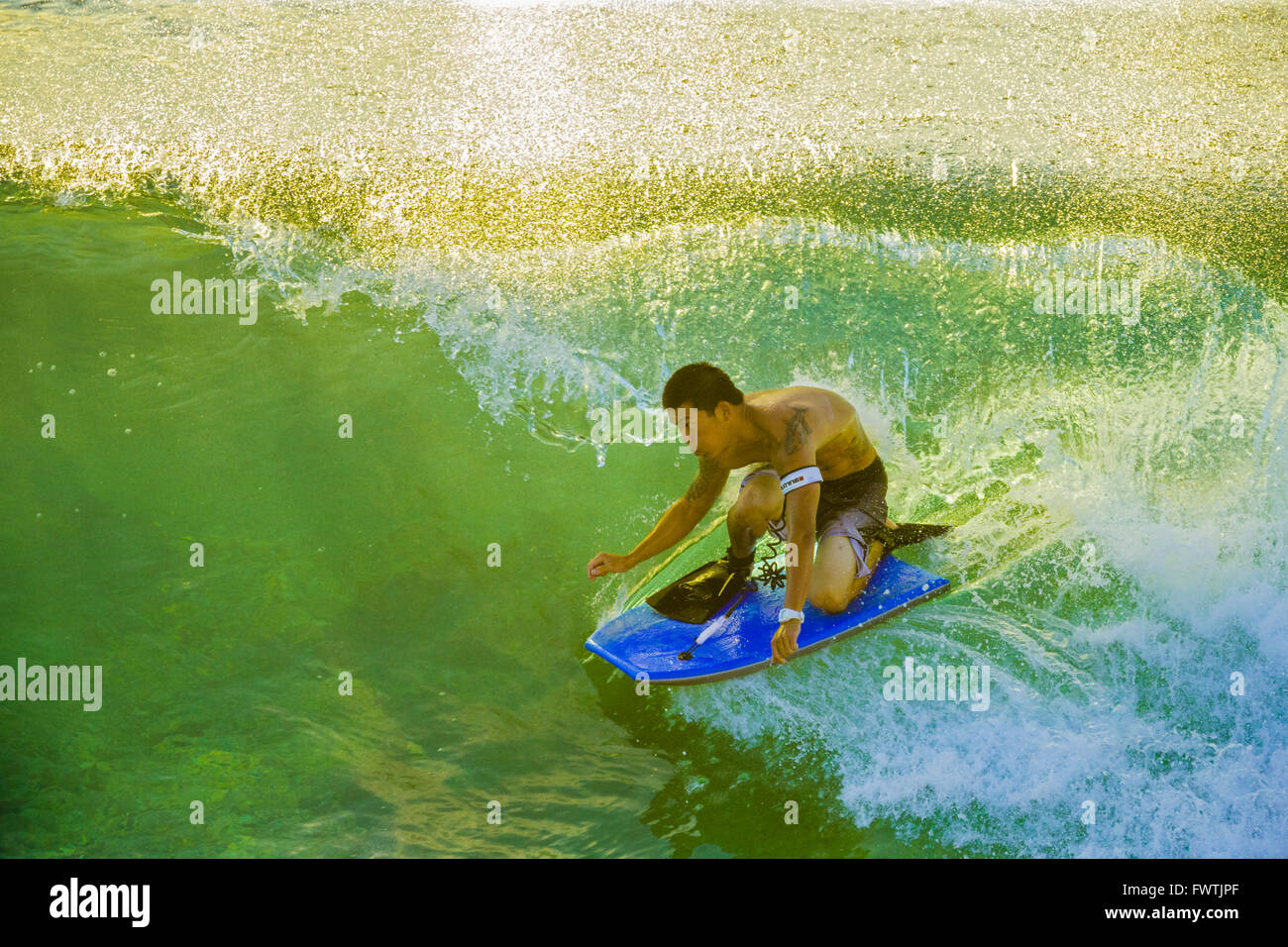 surfing on Maui Stock Photo