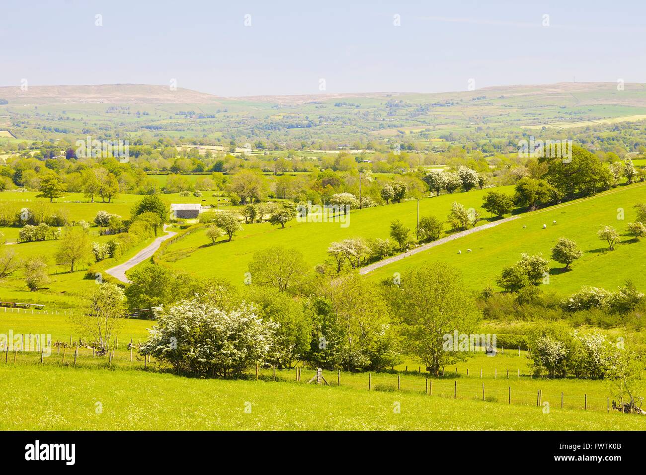 Eden Valley. Looking North to the Pennines. Crosby Garrett, Cumbria, England, United Kingdom, Europe. Summer. Stock Photo