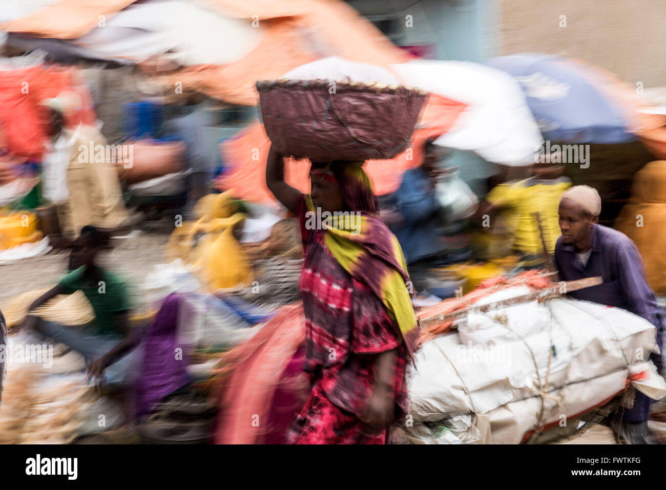 Local Market people trading Harar, Ethiopia, Africa Stock Photo