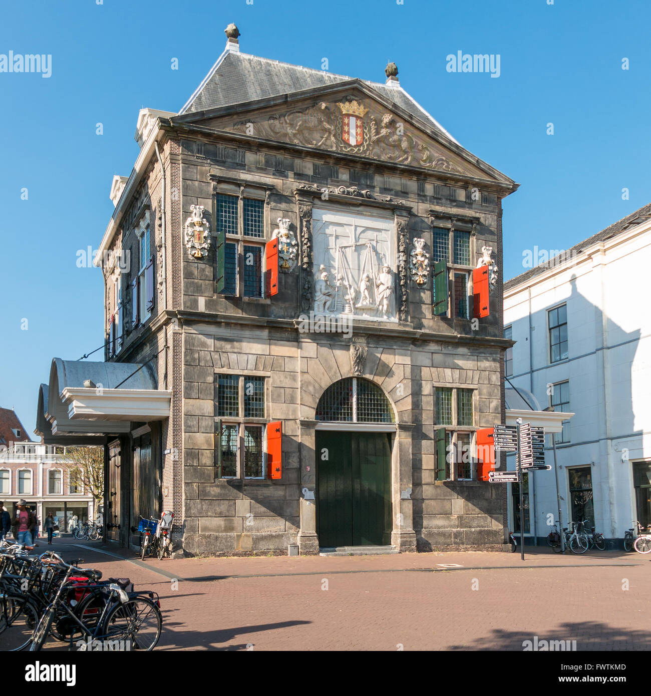 Old cheese weigh house now museum on Market Square in the city of Gouda, Netherlands Stock