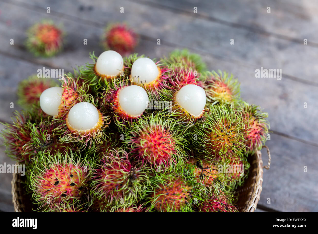 fresh thai tropical rambutan fruit Stock Photo - Alamy