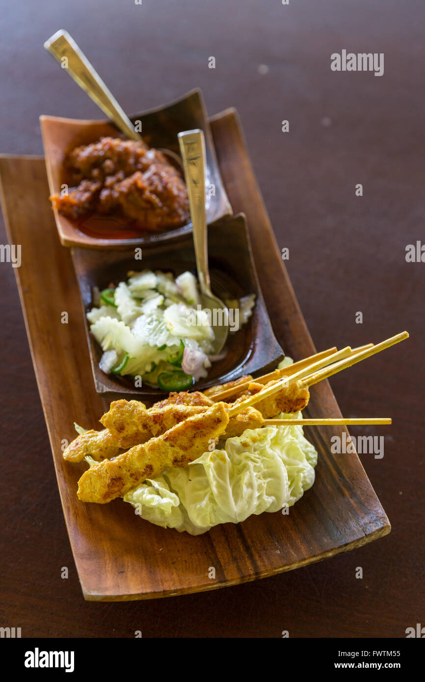 Delicious Asian Cuisine Chicken Satay Curry Stock Photo Alamy