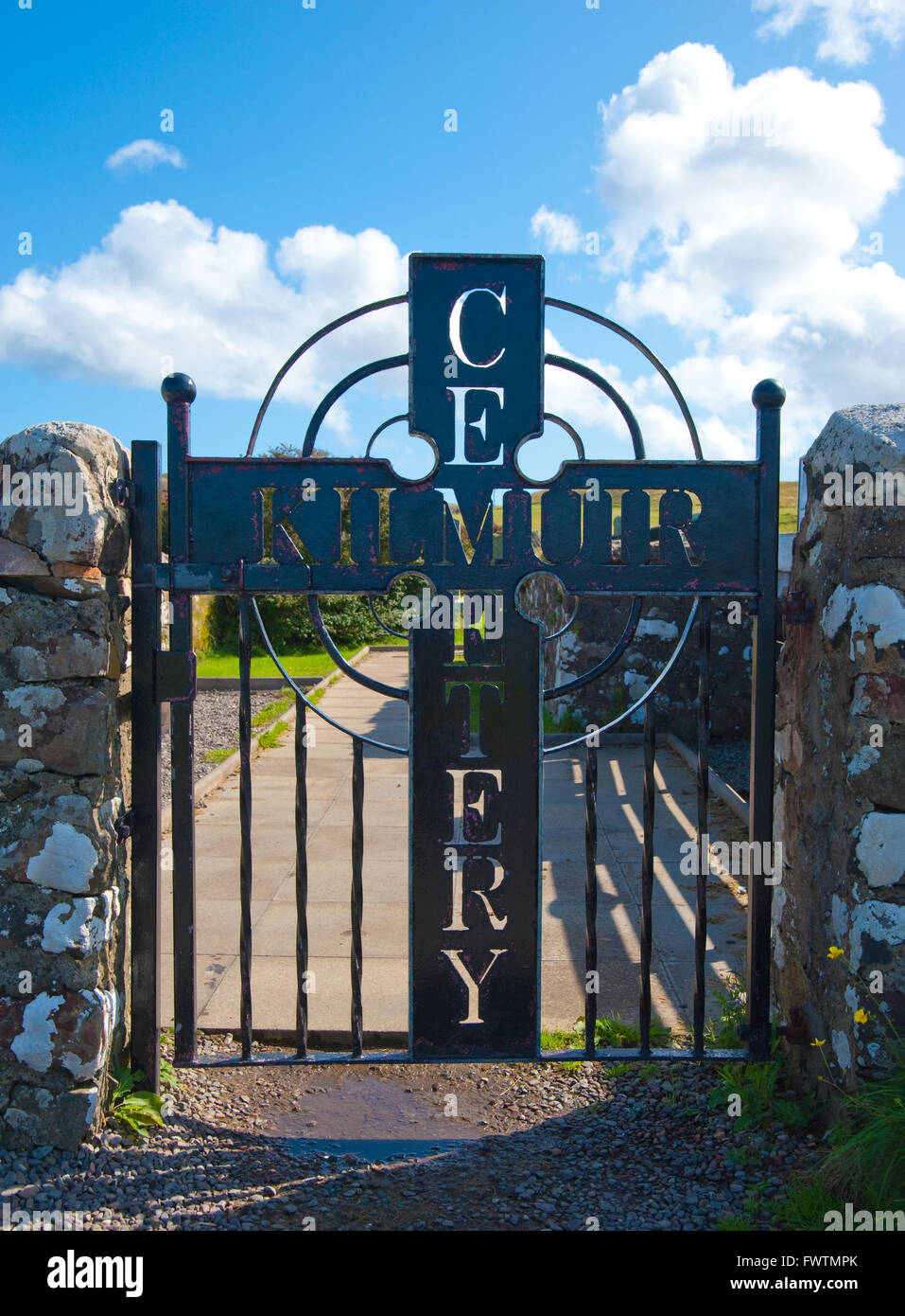 Entrance to Kilmuir cemetery on the Isle of Skye, Scotland Stock Photo