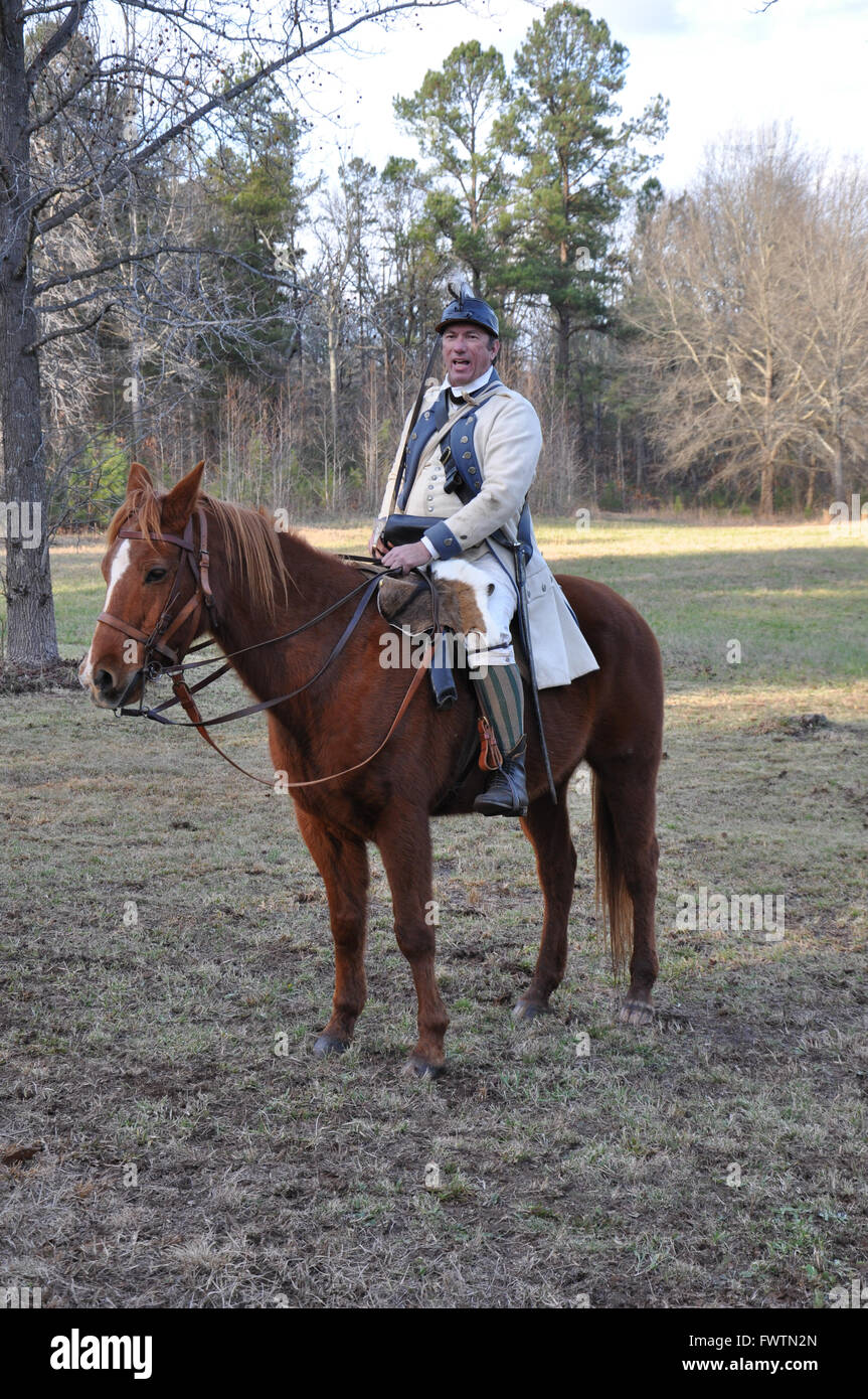 A Cavalry demonstration at the Battle of Cowpens reenactment Stock