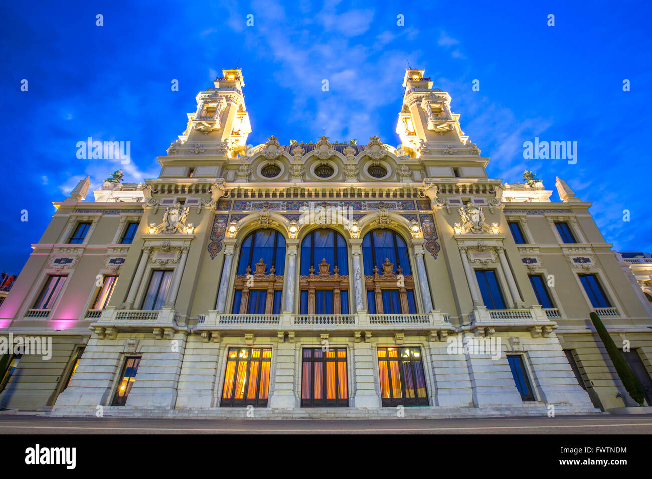 Opera House in Monte Carlo Monaco, Cote de Azul, Europe. Stock Photo