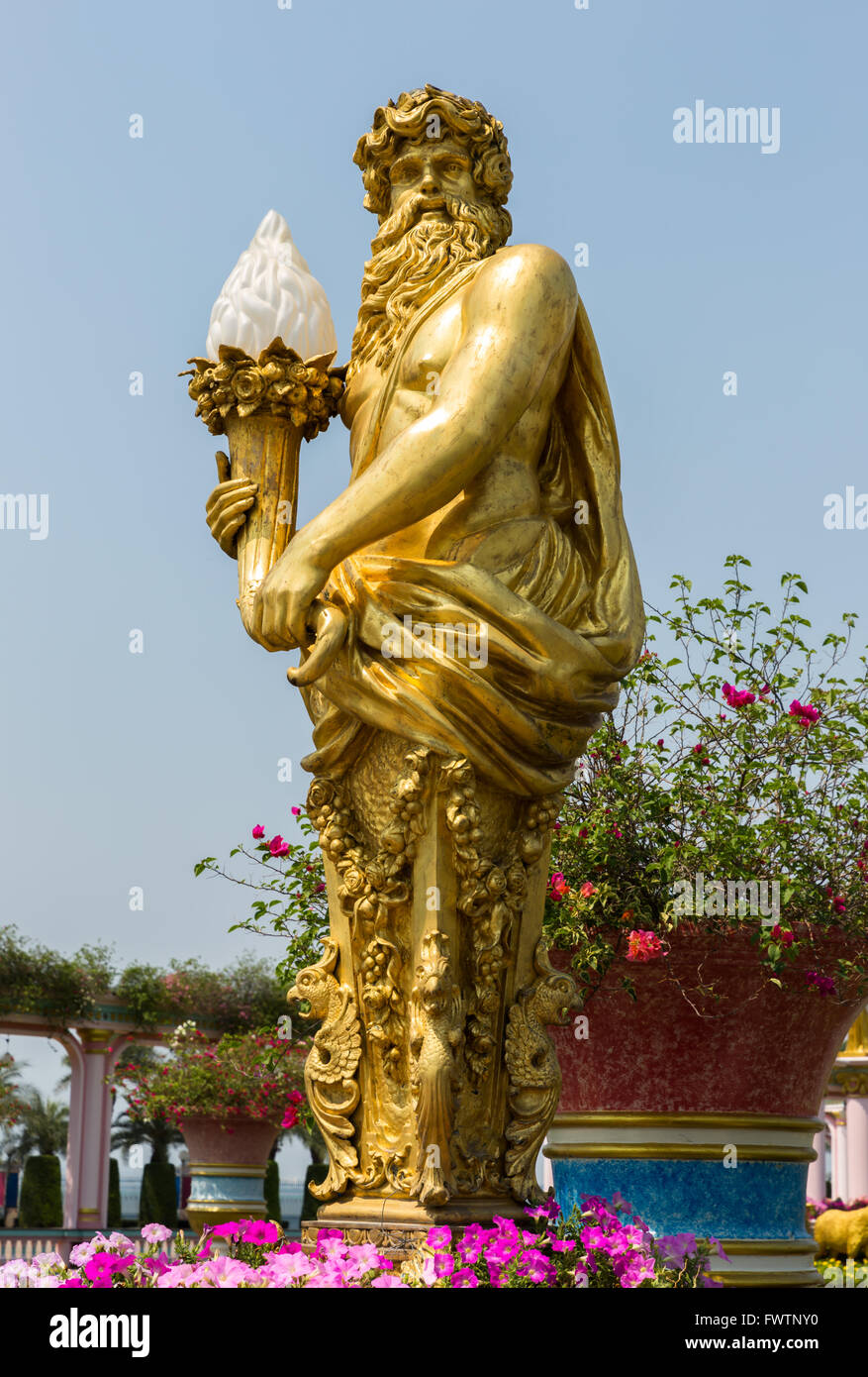 Golden sculpture of Zeus Stock Photo Alamy