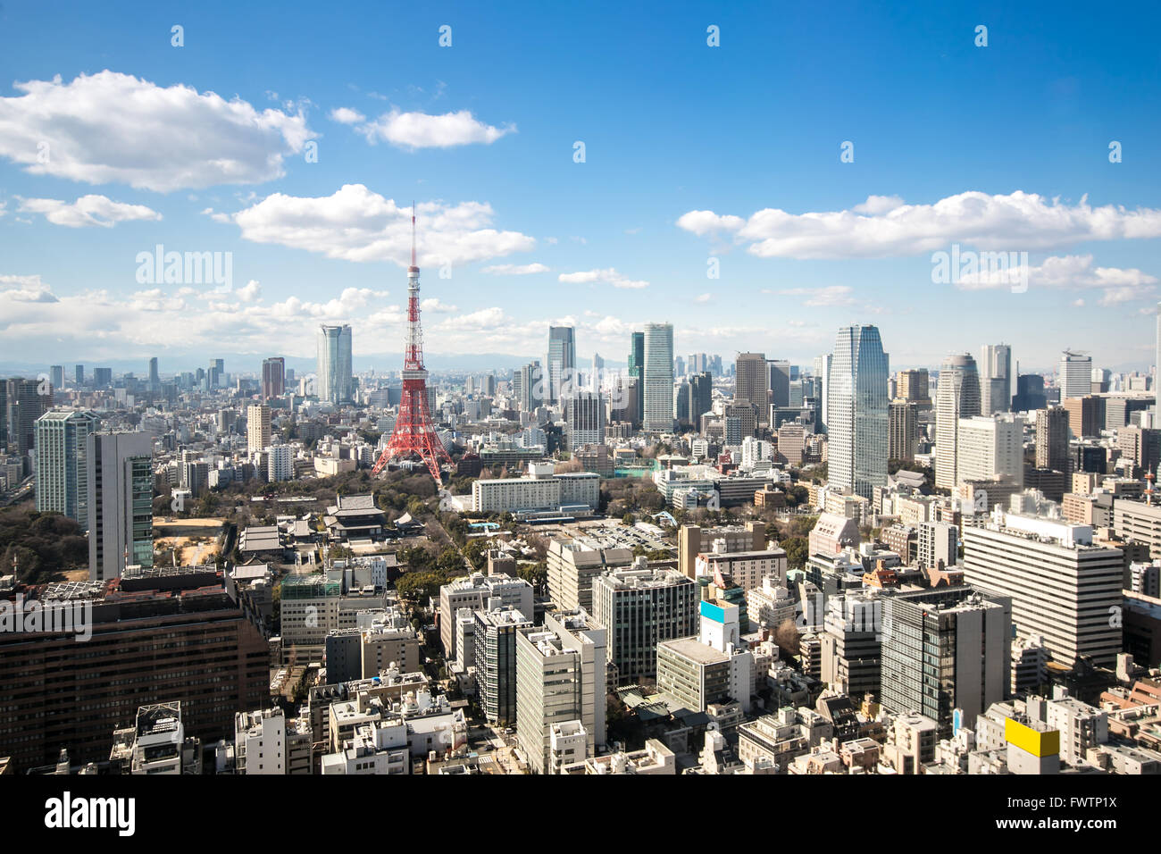 Aerial view Tokyo Tower cityscape Japan Stock Photo