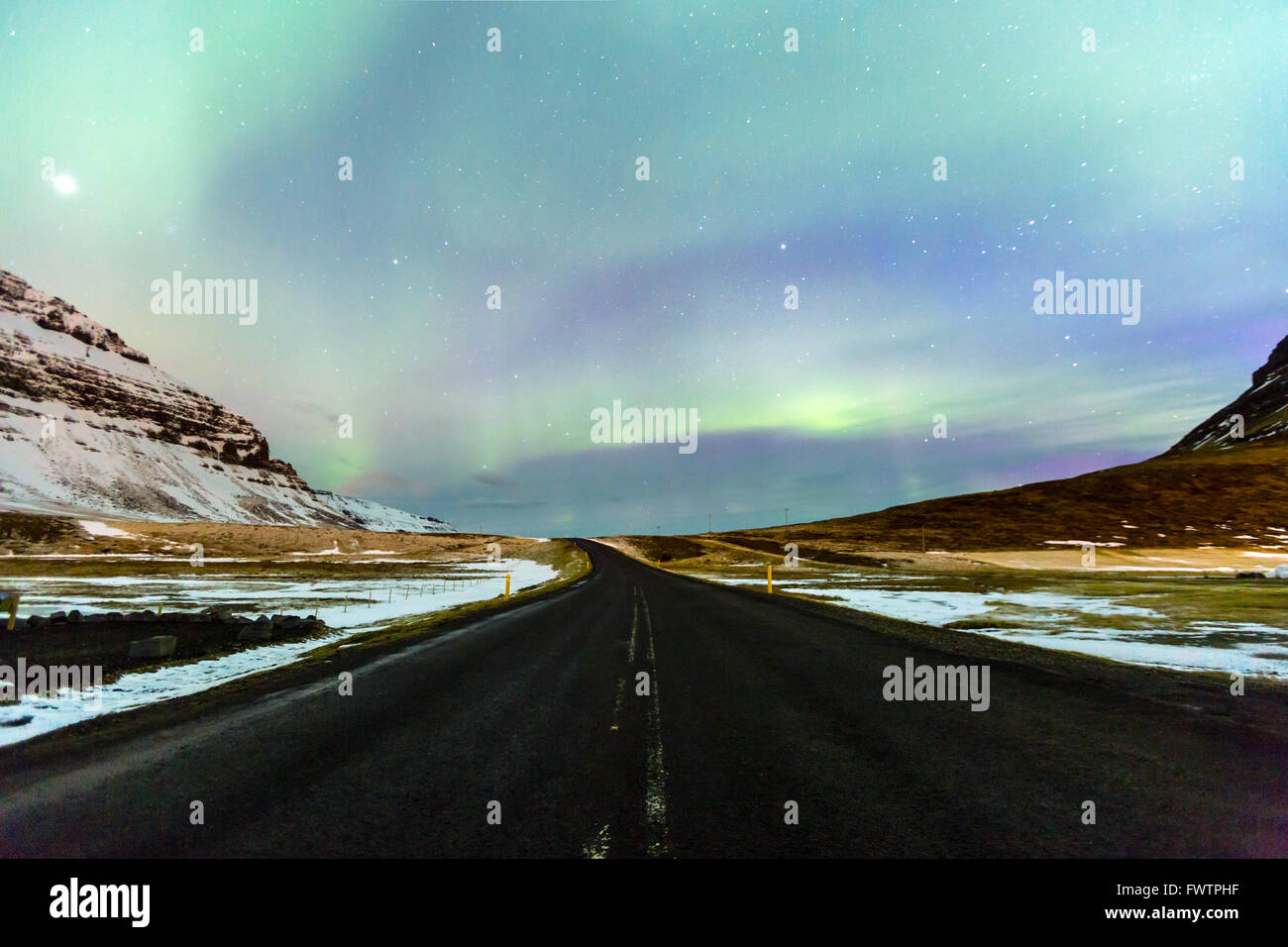The Northern Light Aurora borealis at Kirkjufell Iceland Stock Photo ...