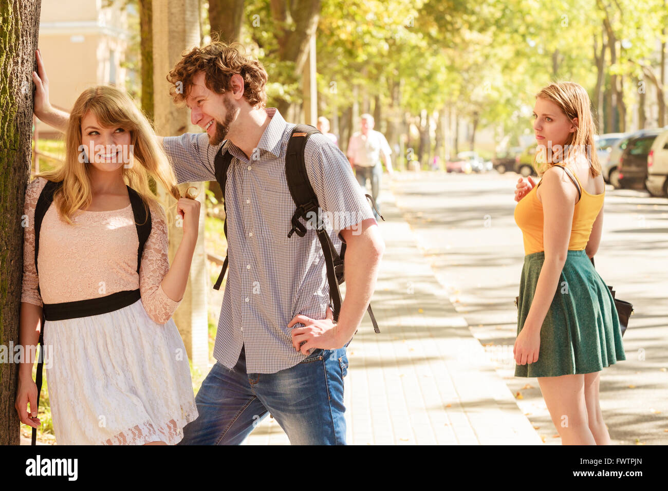 Love triangle jealous girl hi-res stock photography and images - Alamy