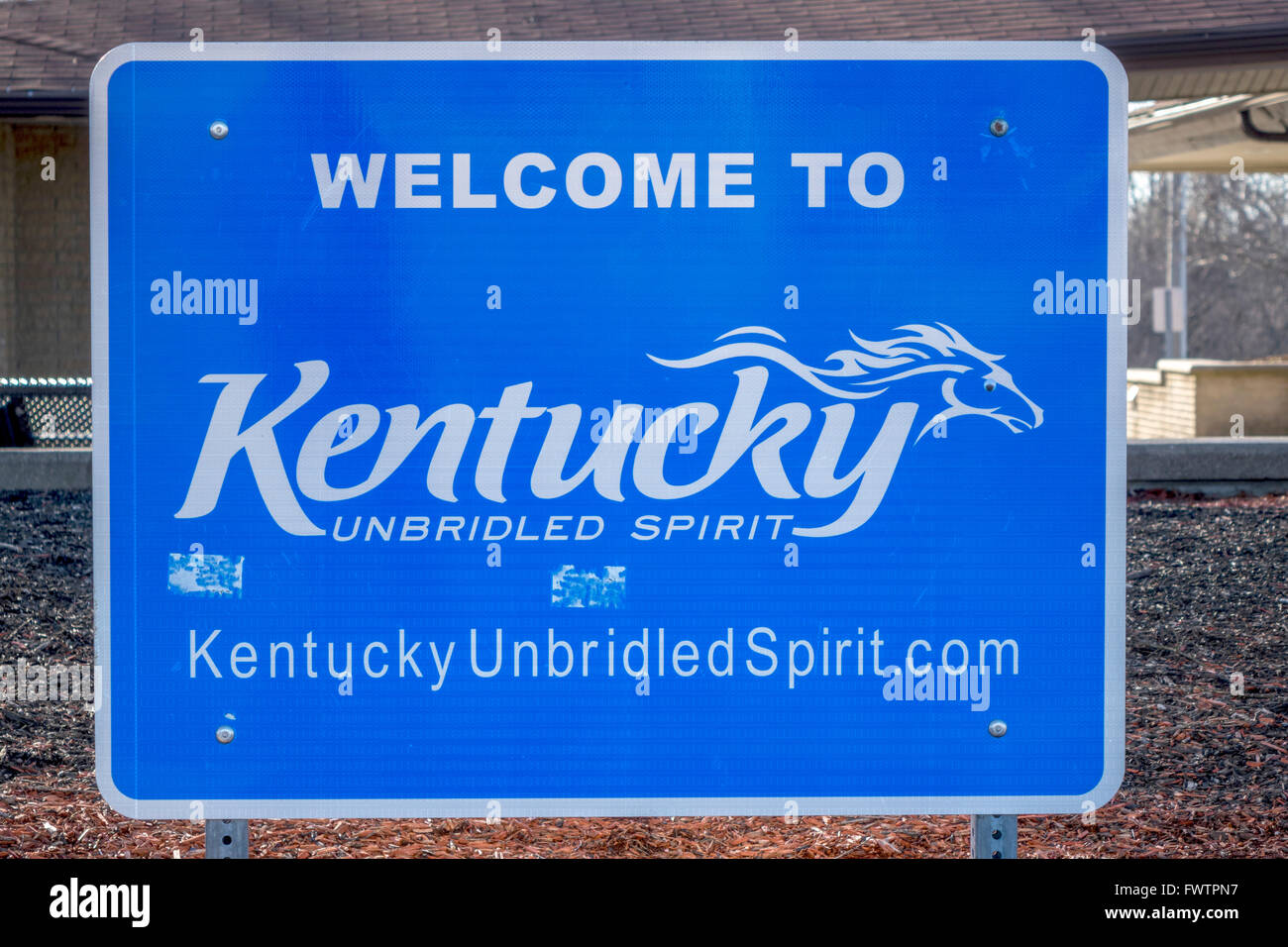 A To The State Of Kentucky Sign At A Kentucky State Travel