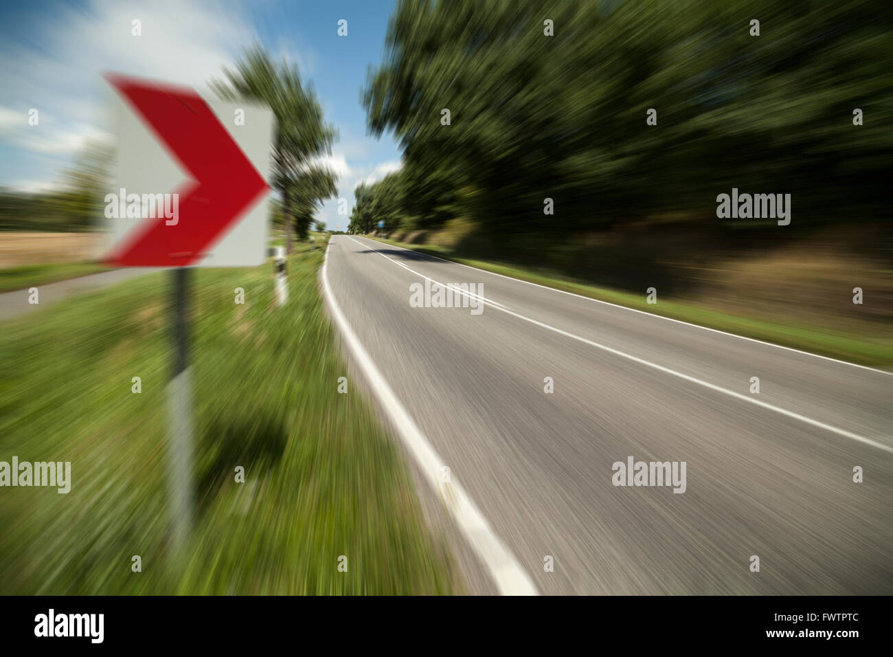 Speed on a freeway in Germany Stock Photo
