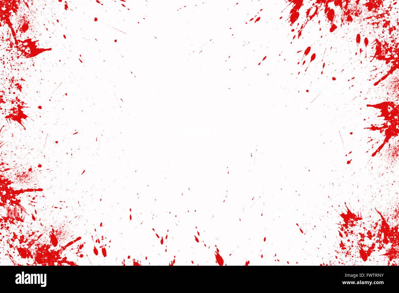 Blood splatter in front of a white background, Halloween Stock Photo