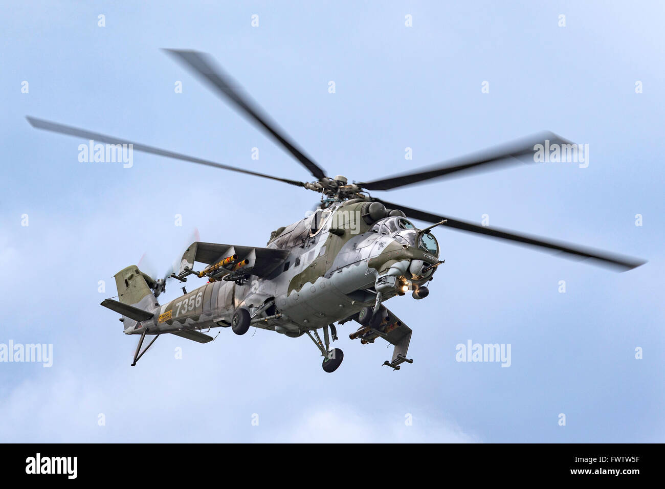 Czech Republic Air Force Mil Mi-24V Attack Helicopter Stock Photo