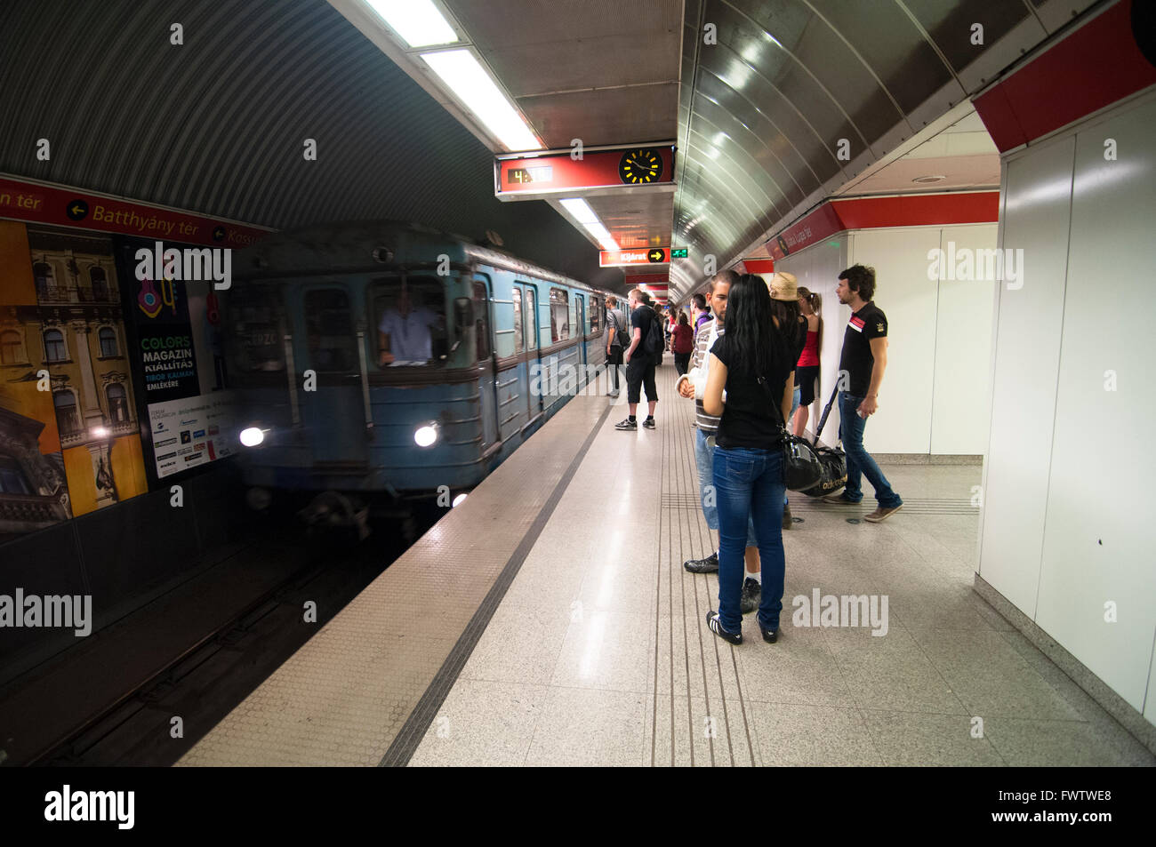 The Budapest Metro is the oldest electrified underground railway system on the European continent. Stock Photo