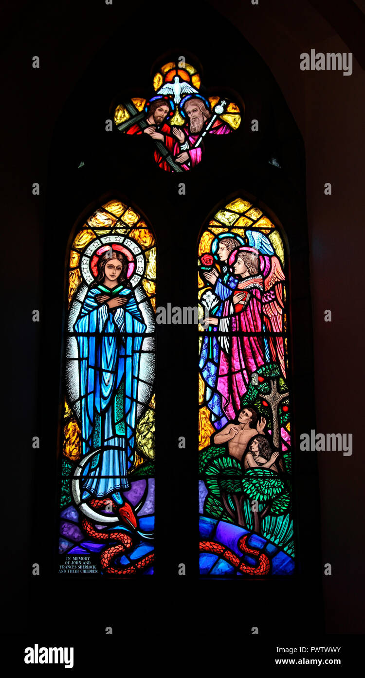 Harry Clarke Studios stained glass window in the Church of the Immacuate Conception, Kingscourt